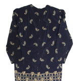 KIRSTY MICHAELS Womens Day Dress Black 90s Paisley Knee Length L