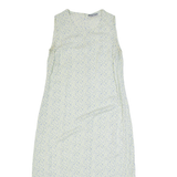 MICHAEL TAYLOR Womens Shift Dress Cream 90s Floral Sleeveless Long M