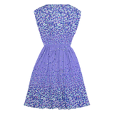 MELISSA PETITES Womens Day Dress Purple 90s Floral Sleeveless Midi XS