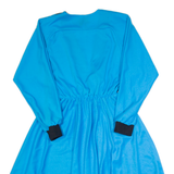 Womens A-Line Dress Blue 90s Long Sleeve Long S