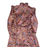 Womens A-Line Dress Pink Spotted Long Sleeve Long S