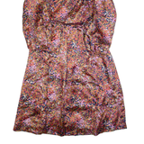 Womens A-Line Dress Pink Spotted Long Sleeve Long S