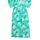 Christina Grant Womens Pencil Dress Green 90s Floral Long M
