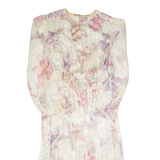 MARINETTE Womens Day Dress Cream 90s Floral Long Sleeve Midi S