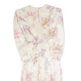 MARINETTE Womens Day Dress Cream 90s Floral Long Sleeve Midi S
