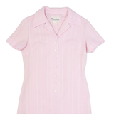 BLEECKER STREET Womens Day Dress Pink Striped Short Sleeve Knee Length M