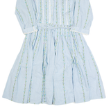 Womens A-Line Dress Blue Gingham Midi S