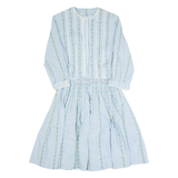 Womens A-Line Dress Blue Gingham Midi S