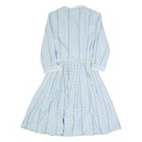 Womens A-Line Dress Blue Gingham Midi S