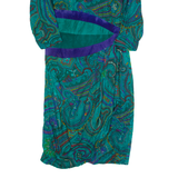 KWAI Womens Pencil Dress Green 90s Paisley Midi S
