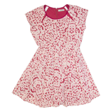 GUESS Womens Skater Dress Pink Animal Print Short Sleeve Short S