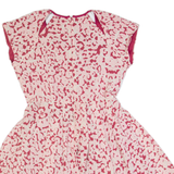 GUESS Womens Skater Dress Pink Animal Print Short Sleeve Short S