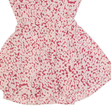 GUESS Womens Skater Dress Pink Animal Print Short Sleeve Short S