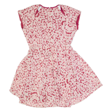 GUESS Womens Skater Dress Pink Animal Print Short Sleeve Short S