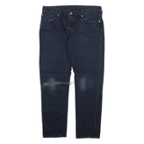 LEVI'S 501CT Jeans Distressed Mens Blue Regular Tapered W32 L28