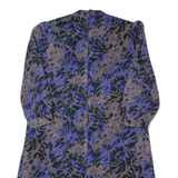 Womens Shift Dress Grey 90s Crazy Pattern Midi L