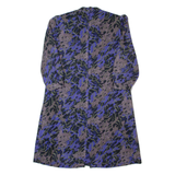 Womens Shift Dress Grey 90s Crazy Pattern Midi L