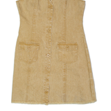 SADIE & SAGE Womens Pencil Dress Beige Denim Sleeveless Knee Length M