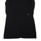 Womens A-Line Dress Black 90s Long Sleeve Midi L