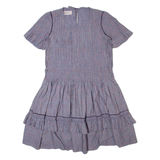 LUELLA Oversized Womens Fit & Flare Dress Purple Floral Knee Length UK 8