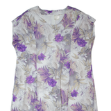 Womens Day Dress Grey Floral Short Sleeve Midi XL