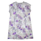 Womens Day Dress Grey Floral Short Sleeve Midi XL