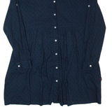 KAPPA ROBE DI Oversized Womens Shirt Dress Blue Spotted Knee Length S