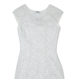 GUESS Womens Bodycon Dress White Spotted Sleeveless Knee Length UK 8