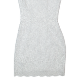 GUESS Womens Bodycon Dress White Spotted Sleeveless Knee Length UK 8
