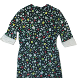 SPORTING DRESS Sheer Womens Pencil Dress Black 90s Floral Midi UK 12