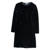 JESSICA HOLBROOK Womens A-Line Dress Black Velvet Long Sleeve Knee Length UK 8