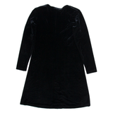 JESSICA HOLBROOK Womens A-Line Dress Black Velvet Long Sleeve Knee Length UK 8