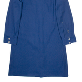 THE VILLAGER Womens Jacket Dress Blue Long Sleeve Knee Length UK 12