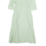 KWAI Womens Day Dress Green Long Sleeve Midi UK 8