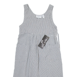 CARLOLINE WELLS Womens A-Line Dress Black Linen Gingham Knee Length UK 8