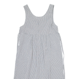 CARLOLINE WELLS Womens A-Line Dress Black Linen Gingham Knee Length UK 8