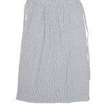 CARLOLINE WELLS Womens A-Line Dress Black Linen Gingham Knee Length UK 8