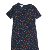 TALBOTS Womens A-Line Dress Blue 90s Floral Short Sleeve Midi S