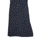 TALBOTS Womens A-Line Dress Blue 90s Floral Short Sleeve Midi S