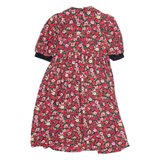 MAGGIE & ZOE Womens Day Dress Red 90s Floral Knee Length UK 10