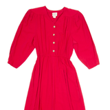 LA MILAN Womens A-Line Dress Red Long Sleeve Midi UK 12