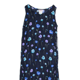 R&K Womens Shift Dress Blue Floral Sleeveless Midi UK 12