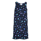 R&K Womens Shift Dress Blue Floral Sleeveless Midi UK 12