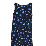 R&K Womens Shift Dress Blue Floral Sleeveless Midi UK 12