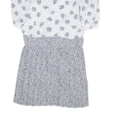 PERCEPTIONS Womens A-Line Dress Black Crazy Pattern Long Sleeve Knee Length S