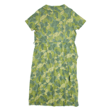 KAY WHITNEY Womens Shift Dress Green Paisley Short Sleeve Midi L