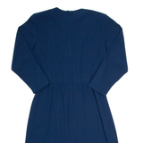 TANNER Womens A-Line Dress Blue Long Sleeve Midi UK 14