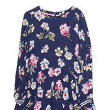 JOULES Womens Skater Dress Blue Viscose Floral Long Sleeve Knee Length UK 10