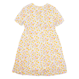 Womens Fit & Flare Dress Orange Floral Short Sleeve Knee Length L