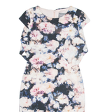 PHASE EIGHT Womens Pencil Dress Blue Floral Short Sleeve Knee Length UK 8